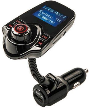 Автомобильный FM модулятор UKC T10 Bluetooth MP3 трансмиттер AUX USB microSD Черный