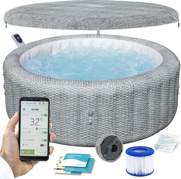 Jacuzzi dmuchane Bestway 196 x 71 cm 6-osobowe 6001N Lay-Z Bali Grey (6941607369715)