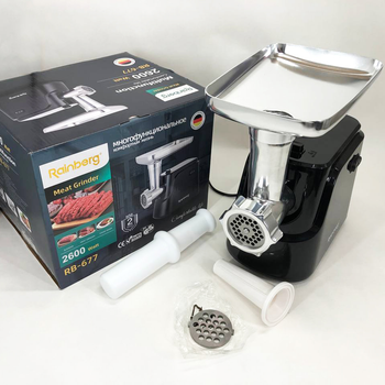 Електрична м'ясорубка Rainberg RB-677 2600W з насадкою для ковбас