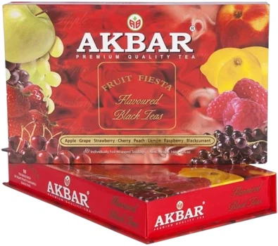 Чай Akbar Fruit Fiesta Подарочный набор в индивидуальных конвертиках из фольги 80х2 г (5014176001537)