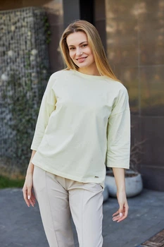Кофта-лонгслив женская UMON с рукавом 3/4 XXL лимонный (М181)