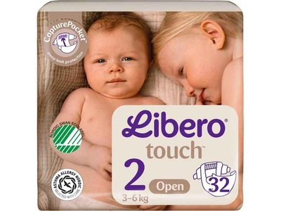 Підгузки дитячі LIBERO р.2 32шт Touch Розмір №2 3-6кг