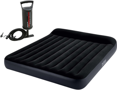 Materac dmuchany Intex 203 x 183 x 25 cm z pompką tłokową 64144 (5903890606817)