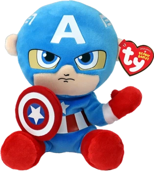 Детская игрушка мягконабивная TY Marvel «Капитан Америка» 15 см (44002)