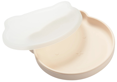 Talerz z pokrywką Kidnort Retter Mjolk silikonowy Beżowy 400 ml (5902983624271)