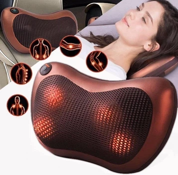 Улучшенная роликовая подушка для массажа с подогревом для шеи, тела Massage Pillow Car and Home Original
