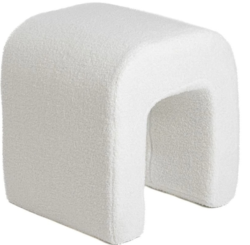 Pufa HOMLA HUGILL w tkaninie TEDDY 40 x 40 x 40 cm ecru 704574 (5906496704574)