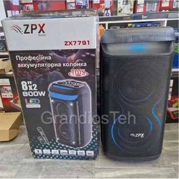 Bluetooth колонка ZPX ZPX-7791, 800 Вт, аккумуляторная колонка, колонка с микрофоном и пультом