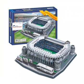 Пазли 3D стадіон «Santiago Bernabéu» Тривимірний величезний конструктор-головоломка Стадіон Реал Мадрид на 160 деталей