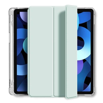 Силіконовий чохол обкладинка Transparent + Pencil Holder BBM1 для iPad Air 4 2020/Air 5 2022 10,9"/Air 11" 2024(M2)/2025(M3)/2026(M4) Світло-зелений