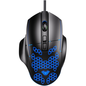 Мышь проводная компьютерная Aula F812 7200dpi с подсветкой Ambiglow и 7 кнопками Black (6948391213132)