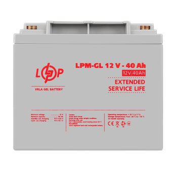 Акумулятор гелевий LogicPower LPM-GL 12V - 40 Ah