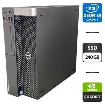 Рабочая станция Dell Precision T5810 Tower / Intel Xeon E5-2697 v3 (14 (28) ядра по 2.6 - 3.6 GHz) / 32 GB DDR3 / 240 GB SSD / nVidia Quadro M4000, 8 GB GDDR5, 256-bit / DVD-ROM б/у