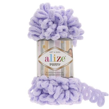 Пряжа Alize Puffy с петельками 146 светлая лаванда