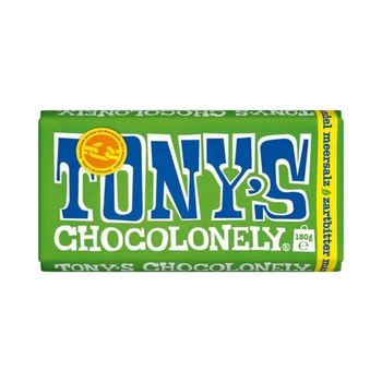 Шоколад чорний 51% Tony's з мигдалем та морською силлю 180г.