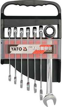 Zestar kluczy płasko-oczkowych YATO z grzechotką 10-19 mm 7 szt  (YT-0208)