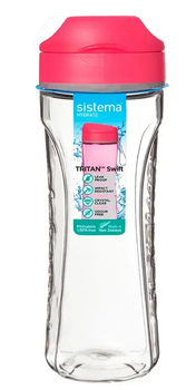 Butelka na wodę Sistema Tritan Swift Bottle różowa 600 ml (9414202112491)