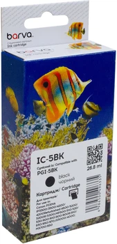 Картридж Barva сумісний з Canon PIXMA PGI-5PGBK (0628B024) 26.8 мл Black (IC-5BK)