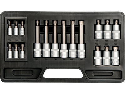 Набір торцевих головок YATO TORX 1/2"-1/4" 18 шт (YT-7751)
