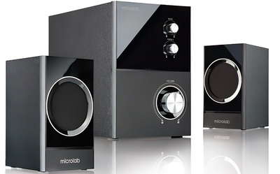 Акустична система MICROLAB M-223 2.1, 17W, mini-jack, чорний