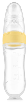 Butelka do karmienia Kidnort Retter Sommar z łyżką silikonowa Żółta 90 ml (5902983624363)