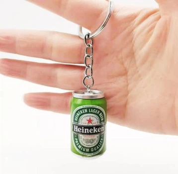 Брелок для ключей в виде пивной бутылки Heineken пиво 4см Цвет Зеленый