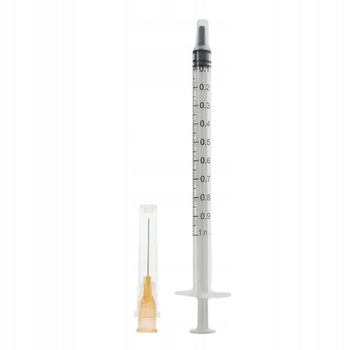 Шприц SF Medical туберкуліновий 1 мл U-100 зі знімною голкою 25G (0,5 х 25 мм) трикомпонентний 100 штук