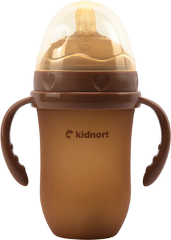 Пляшка для годування Kidnort Eple 6+ міс коричнева 250 мл (5902983634119)