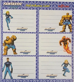 Наклейки для підпису зошитів набір 6 шт. на листі Fantastic Four FF-70503