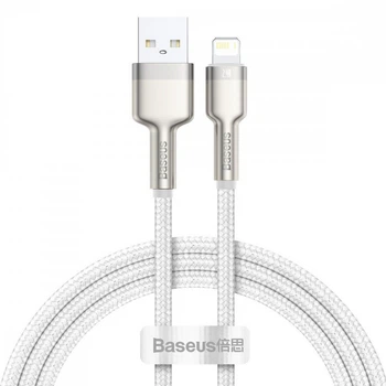 Кабель Baseus Cafule Metal Lightning 2.4A (2m) white CALJK-B02
