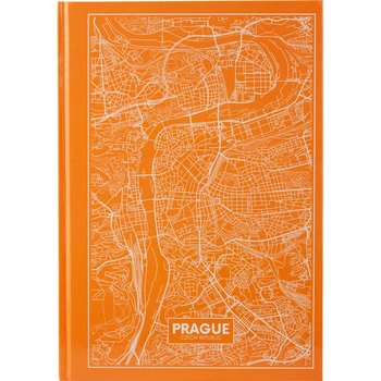 Книга записна Axent Maps Prague 8422-542-A, A4, 210x295 мм, 96 аркушів, клітка, тверда обкладинка, персикова