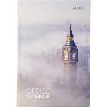 Книга записна Axent City London 8423-23-A, A4, 210x295 мм, 192 аркуша, клітинка, тверда обкладинка