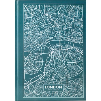 Книга записна Axent Maps London 8422-516-A, A4, 210x295 мм, 96 аркушів, клітинка, тверда обкладинка, бірюзова