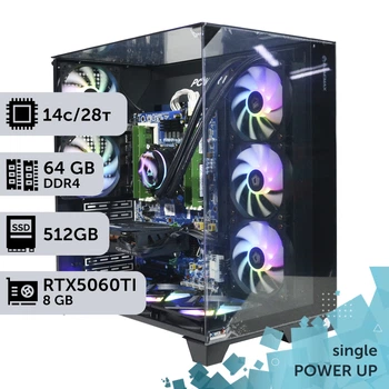 Рабочая станция PowerUp #325 Xeon E5 2680 v4 / 64 GB / SSD 512GB / GeForce RTX 5060Ti 8GB специализированная вычислительная графическая система для архитекторов и инженеров