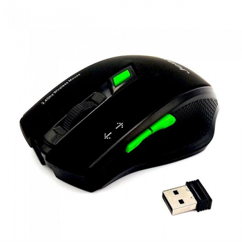 Беспроводная аккумуляторная мышь JEDEL W400 1600dpi 2,2 Ггц мышка 11,5 см х 7,5 см х 4 см Чёрная