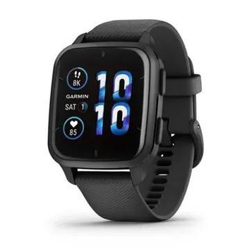 Смарт-годинник Garmin Venu Sq 2 – Music Edition Slate Aluminum Bezel with Black Case and Silicone Band (010-02700-00/10/80)