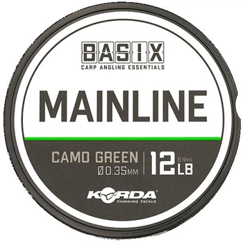 Лісочка Korda Basix Main Line 0.35мм 1000м 12lb Camo Freen KBX044
