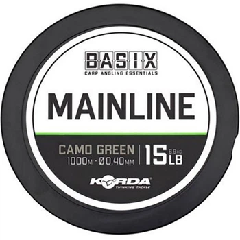 Лісочка Korda Basix Main Line 0.4мм 1000м 15lb Camo Green KBX045