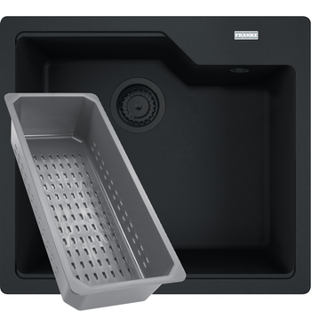 Кухонна мийка Franke Urban UBG 610-56 Black Edition гранітна врізна накладна Чорний матовий 114.0699.236