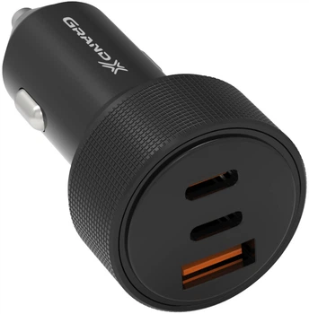 Автомобільний зарядний пристрій Grand-X CH-39B 50W USB + 2xTypeC PD, QC3.0, AFC, FCP, SCP, VOOC