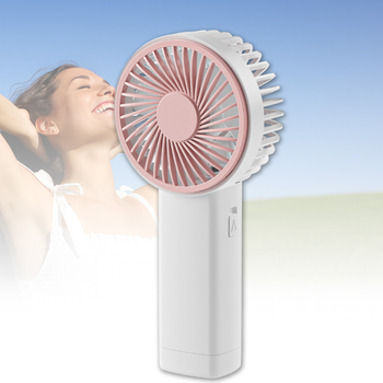 Бездротовий ручний вентилятор на акумуляторі Handheld Fan Біло-рожевий