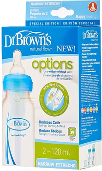 Butelka do karmienia Dr. Brown's Standard Options+ niebeska 2 szt x 120 ml (072239306314)