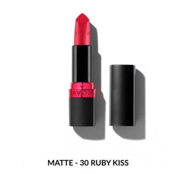 Увлажняющая матовая губная помада Avon "Ультра" 30 Рубиновый поцелуй (30 Ruby Kiss) 3,6г
