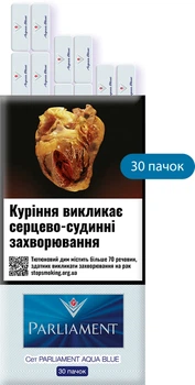 Блок сигарет Parliament Aqua Blue Сет 3 в 1 x 30 пачек (7622100543473)