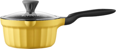 Ківш Buydeem емальований зі скляною кришкою Mellow Yellow 1.8 л (6950386615517)