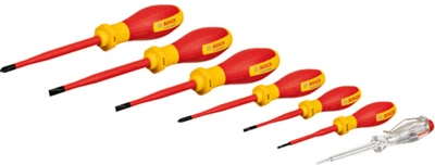 Набор отверток Bosch Professional с изоляцией VDE, SL/PH, 7 шт (1600A02NF7)