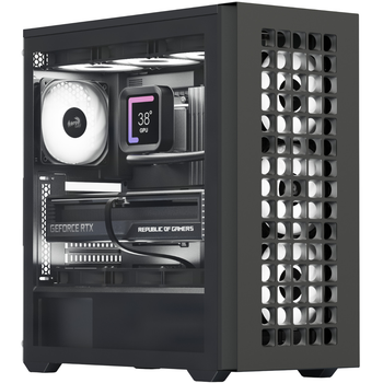 Корпус AeroCool D502A-G-BK-v1 (ACCM-DS02043.11) Black без БЖ ( Black )