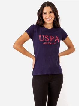 Футболка хлопковая женская U.S. Polo Assn 215847-1D00A(EVENING BLUE) L Темно-синяя (786660492644)