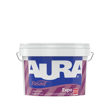 Краска фасадная акриловая Aura Fasad Expo матовая Белая 2.5 л