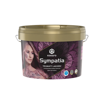 Краска для потолка Eskaro Sympatia глубокоматовая антибликовая Белая 2,85 л